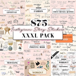 XXXL Instagram Story Stickers PACK, Instagram Stickers, IG Story Stickers, Lifestyle stickers, Blogger Stickers in Ig, Instagram Clip Art