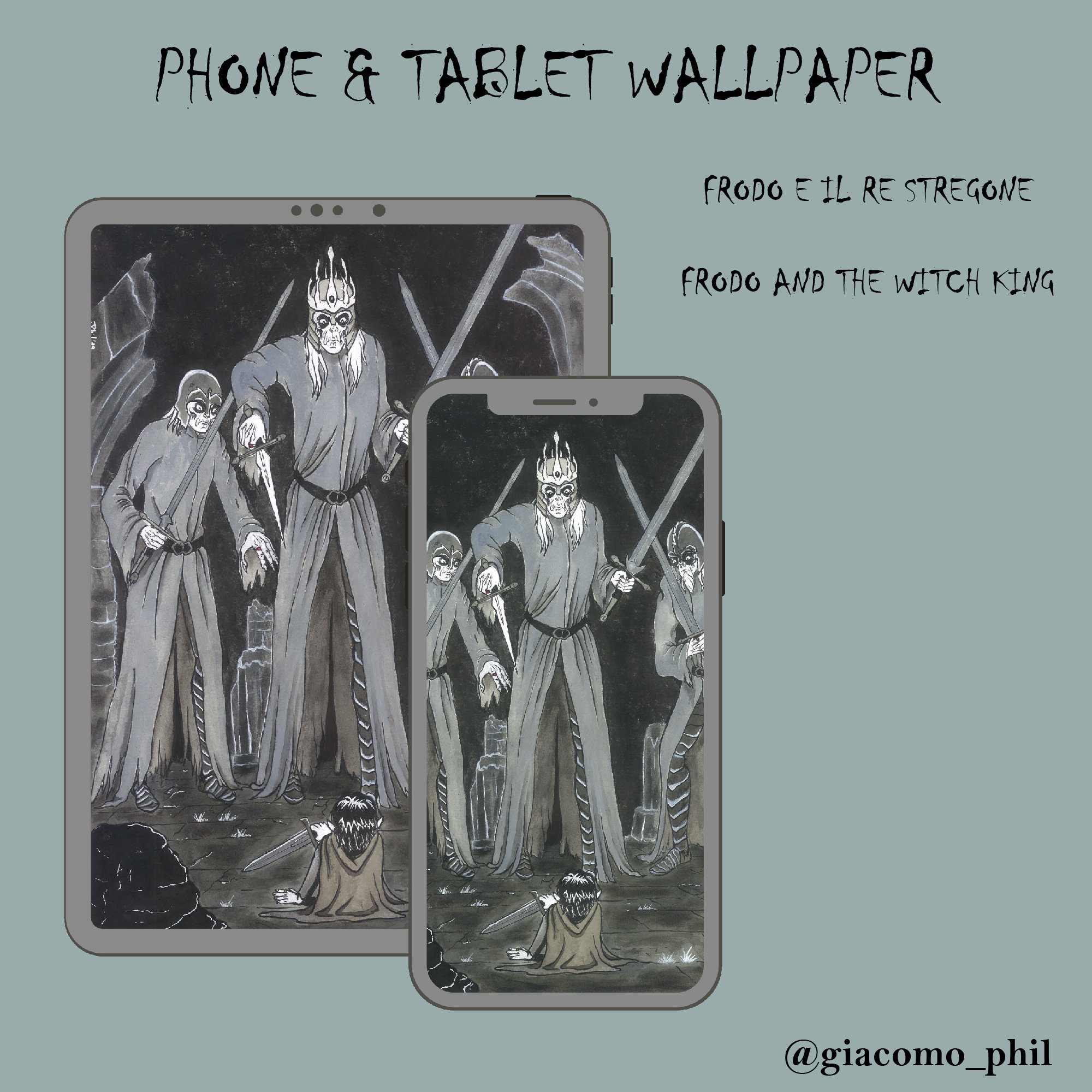 Frodo Phone Frodo and the Witch King Wallpaper for Phone and Tablet - Etsy