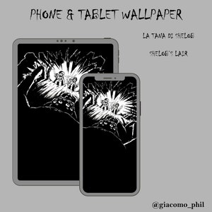 May include: Black and white illustration of a scene from the Lord of the Rings. The image shows a group of characters standing on a cliff overlooking a dark, cavernous space. The text "LA TANA DI SHELOB" and "SHELOB'S LAIR" is visible in the image.