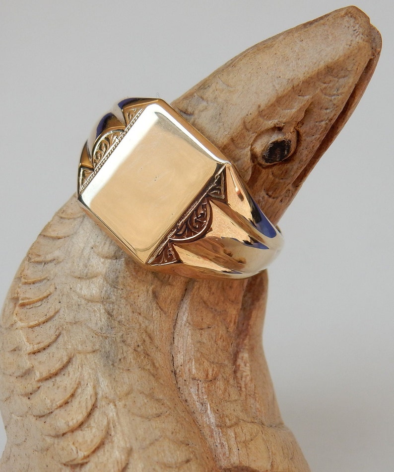 9CT / 9K Gold Gents Ring Etsy