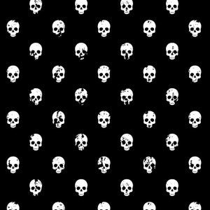 Skulls Black Cotton Fabric