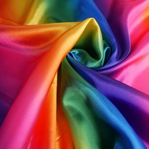Rainbow Pride Satin Fabric