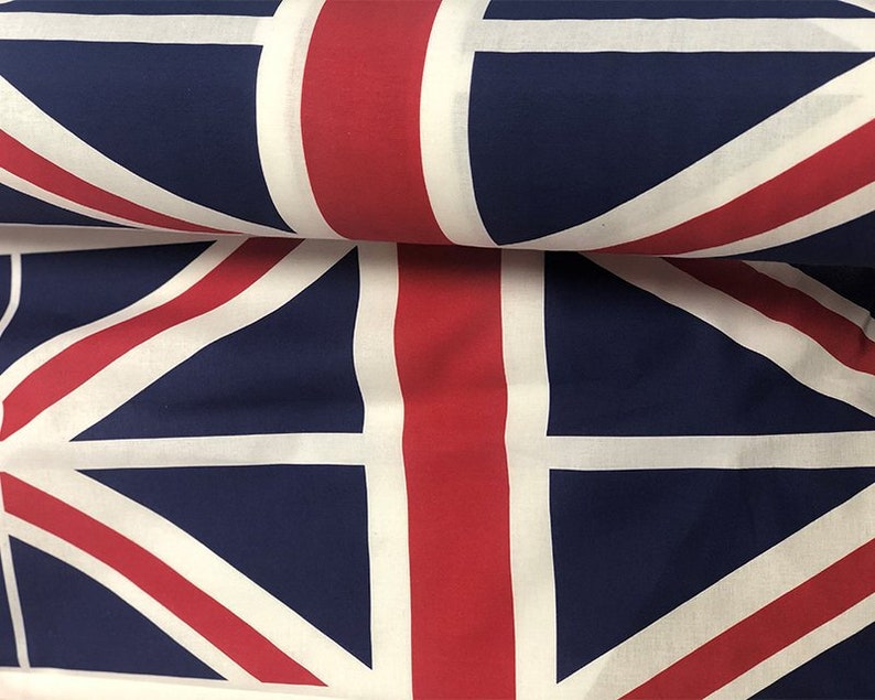 Union Jack Cotton Fabric Etsy