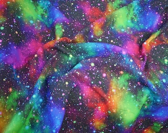 Rainbow Galaxy Pure Cotton Fabric