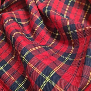 Vintage Red Steward Tartan Fabric
