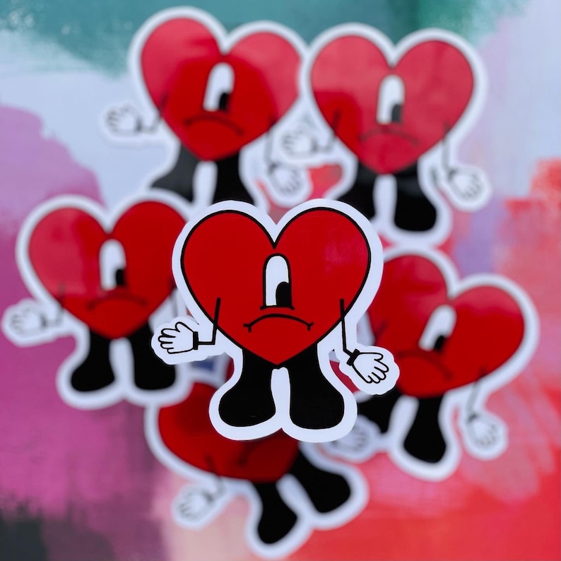 Bad Bunny Heart Sticker Etsy UK