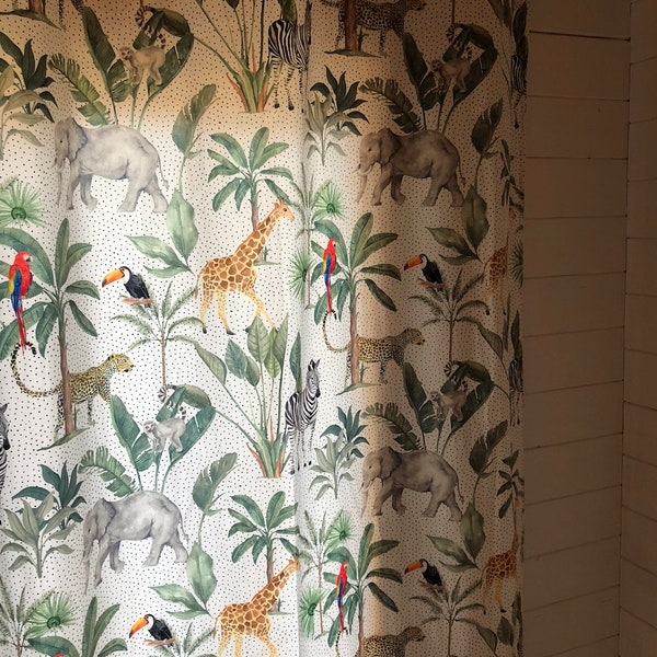 Blackout Curtains Nursery Jungle Etsy UK