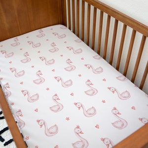 Baby Pink Swan Bedding, Kids and Baby Bedding, Duvet Covers, Fitted Sheets, Pink Swan Bedding, Cotton Bedding