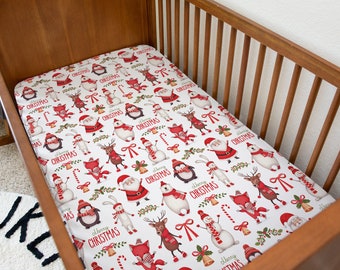 Merry Christmas Bedding - Kids Bedding, Kids nursery bed sheet -Duvet Cover, Bear bedding, cotbed, single bedding, kids decor, Bears, Santa