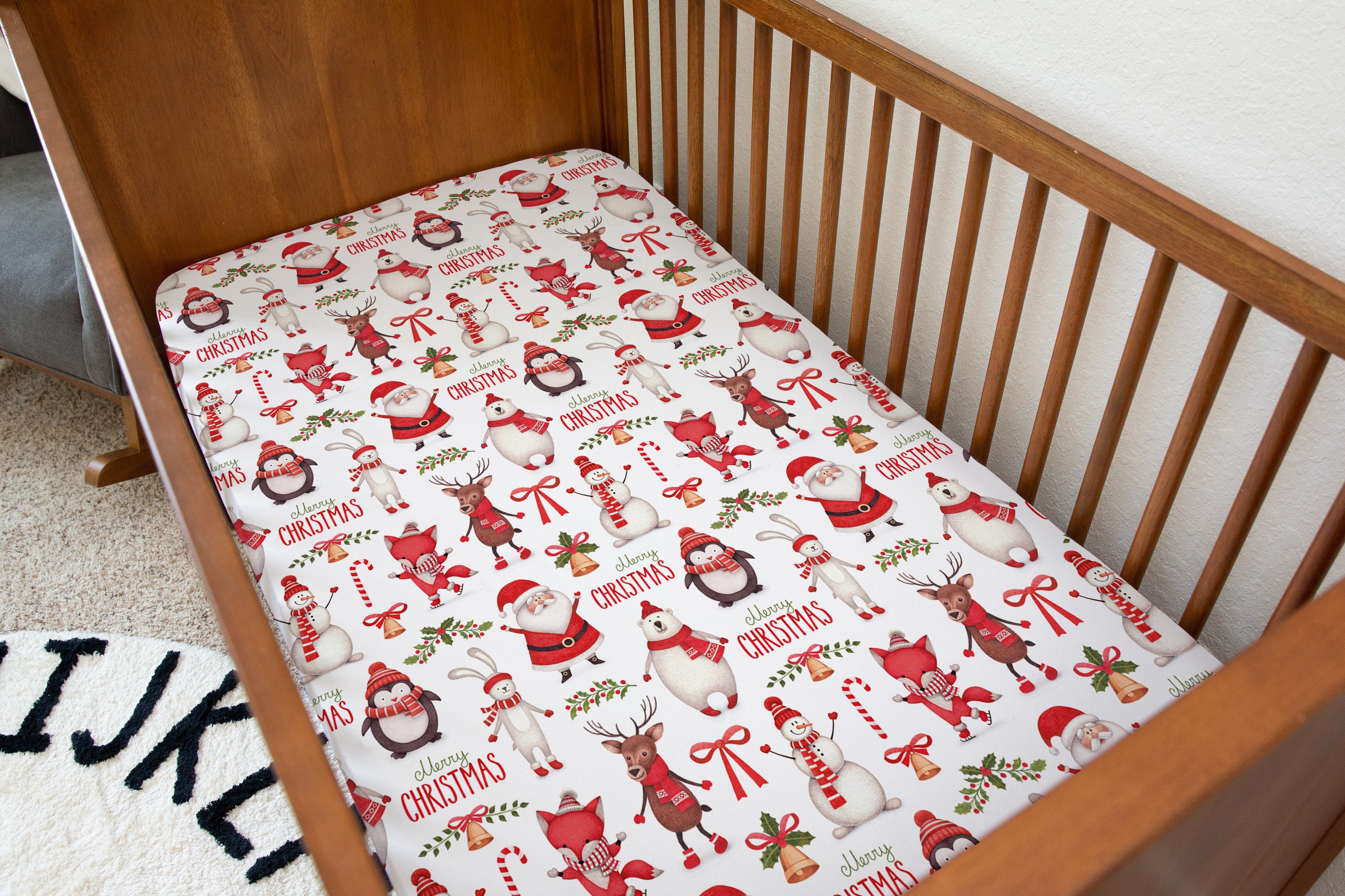 Christmas cot bed sheet sales