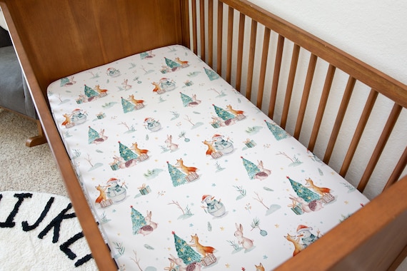 Cool Christmas Bedding Fitted Sheets Kids and Baby Bedding Babys 1st Christmas Bedding Festive Bedding Christmas Bedding Baby Gift Etsy