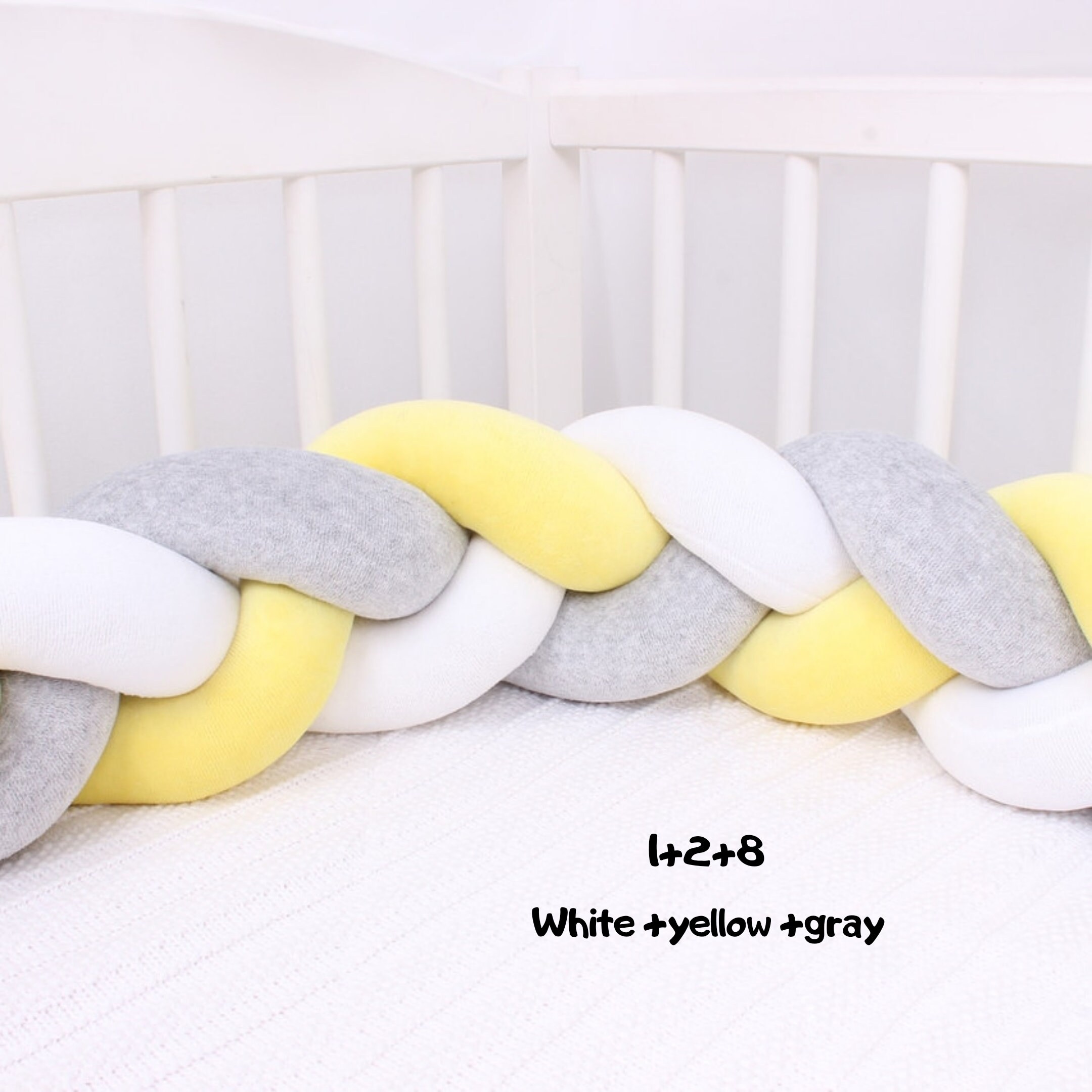 Braided crib bumper crib snake bumpermini crib bumper baby Etsy