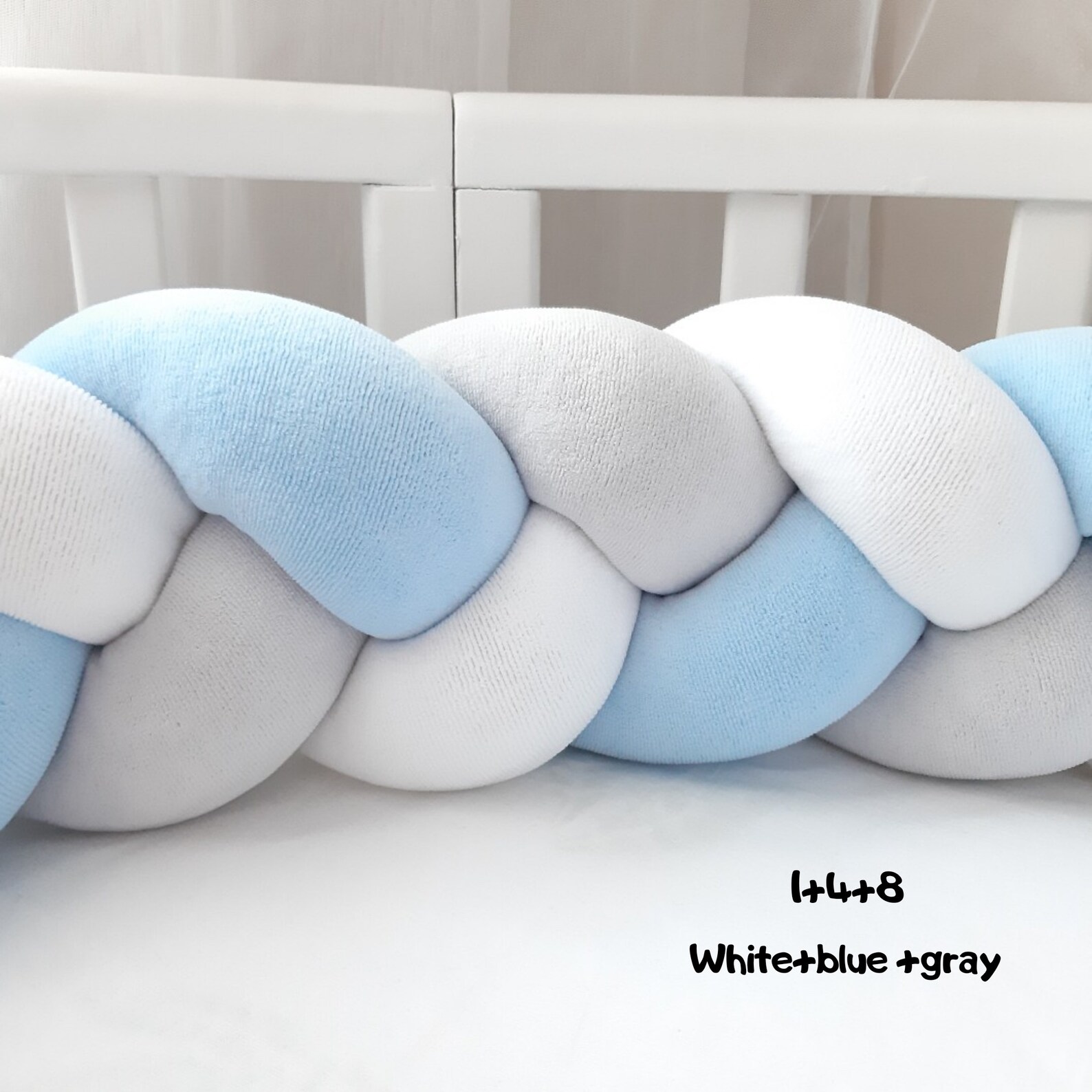Braided crib bumper crib snake bumpermini crib bumper baby Etsy