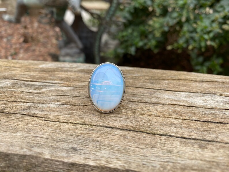 Bague opaline bleue 