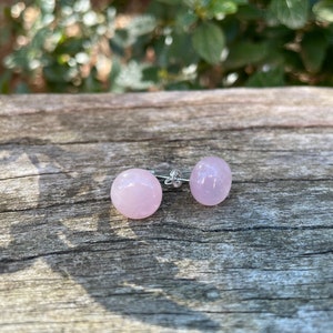 Boucles d'oreilles en pierre naturelle, Made in France Quartz rose