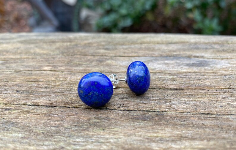 Boucles d'oreilles en pierre naturelle, Made in France Lapis lazuli