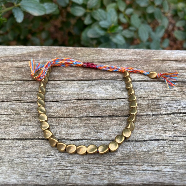 Buddhist bracelet in copper beads, Made in France