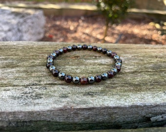 Garnet and Hematite Bracelet, Made in France