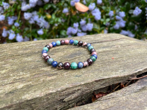 Bracelet Ou Collier élastique En Turquoise Africaine - Breloque OM - Style Amitié - Neuf Avec étiquettes