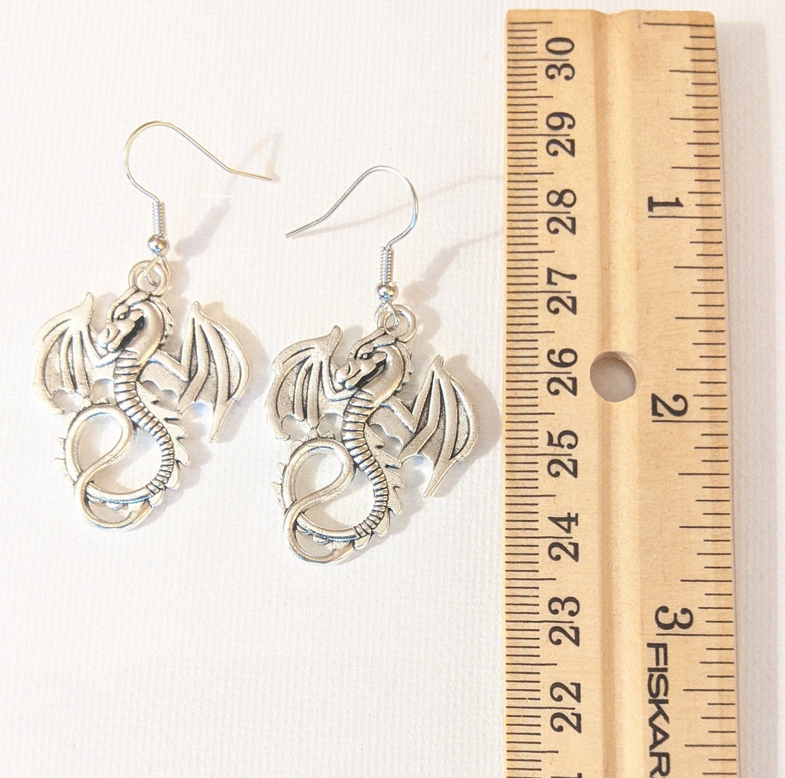 Miniblings Drago 2 cm Orecchini fantasia mitica creatura fiaba drago in metallo - Gioielli fatto a mano placcati I Orecchini
