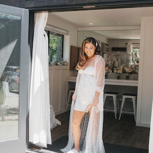 LUXE PEARL ROBE bridal maternity shoot bride robe soft tulle image 3