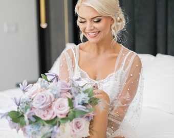 LUXE PEARL ROBE | bridal | maternity shoot | bridal robe | soft tulle