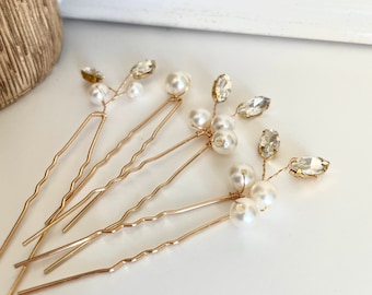 GOLD + PEARL hair pin set | bridal | wedding accessories