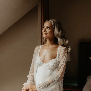 LUXE PEARL ROBE | bridal | maternity shoot | bride robe | soft tulle