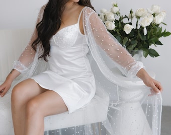 Bella Pearl Slip Dress | Getting Ready Lingerie | Pearl Slip for Bride | Wedding Morning Outfit | Pearl Dress