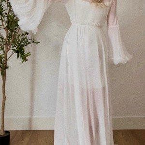 LUXE SHEER ROBE | new| floor length | bridal robe | soft