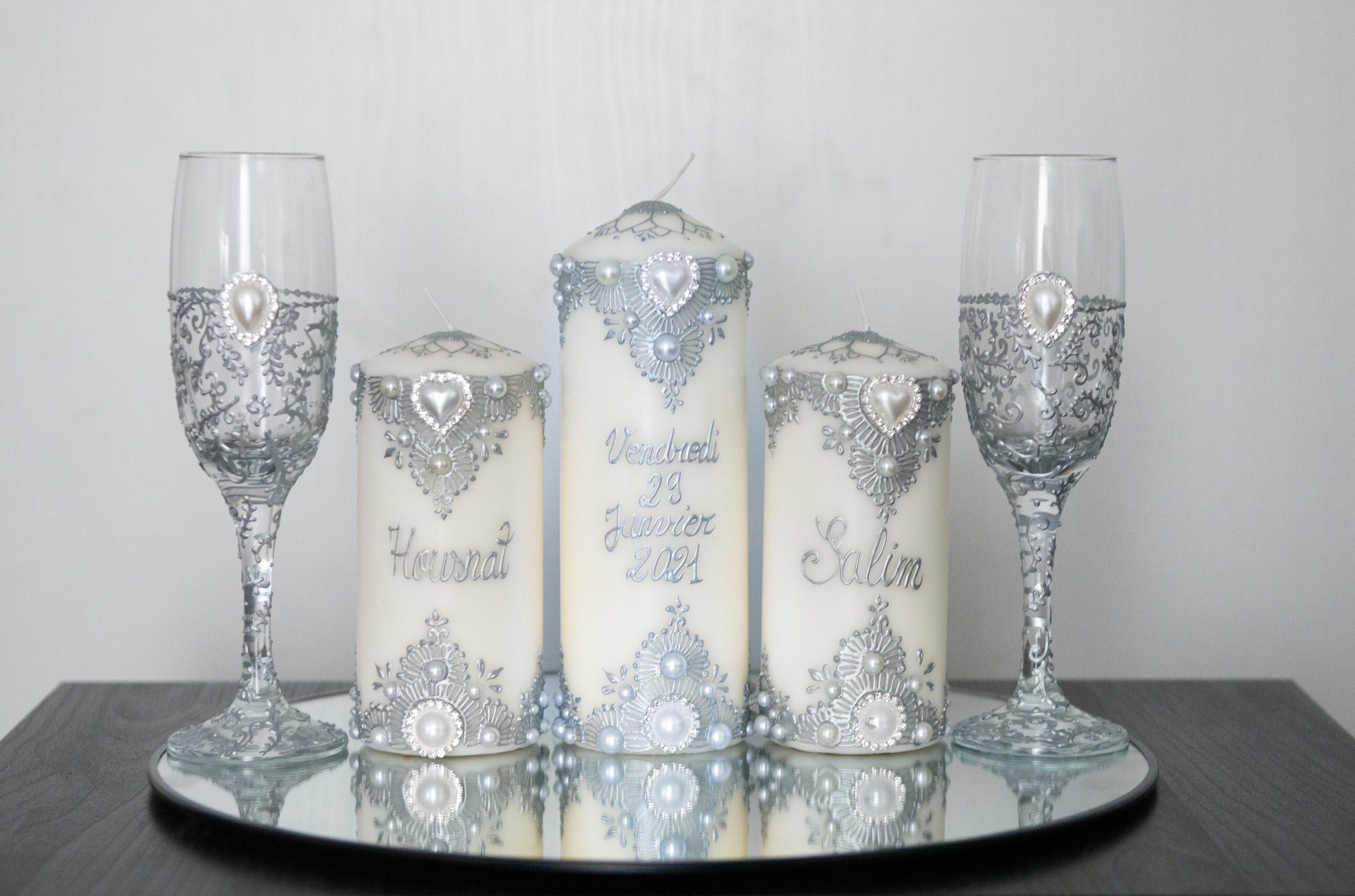 Personalized Wedding Candles Box 1 Etsy
