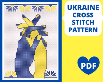 Ukraine Stand Together Ukrainien au point de croix, PDF Téléchargement instantané, Stand With Ukraine, No War