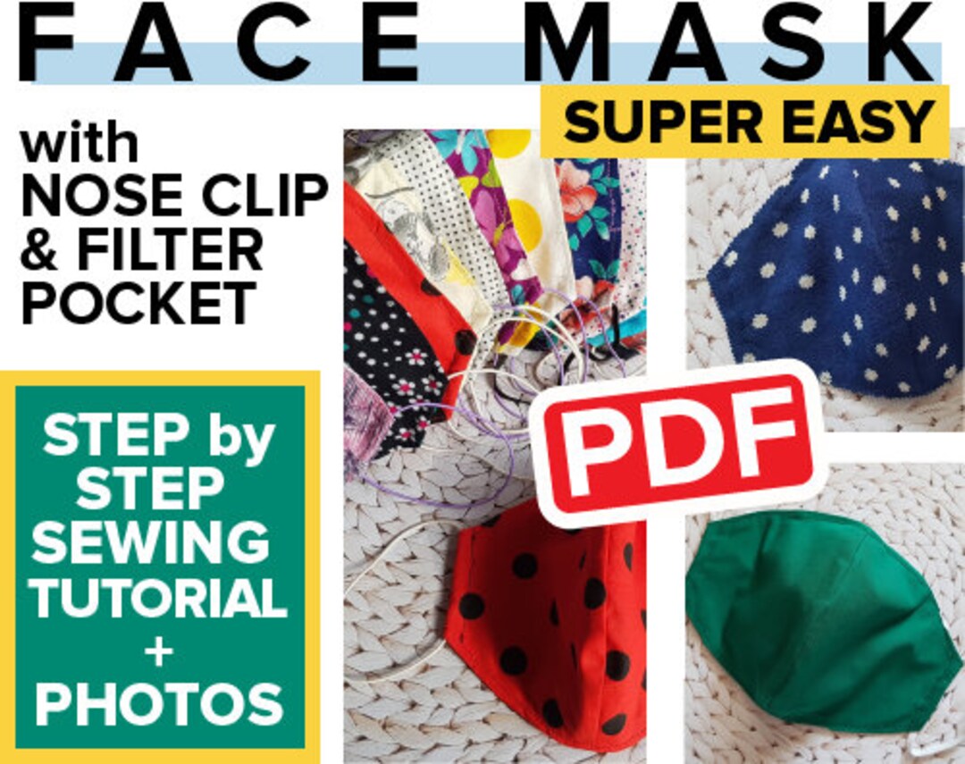 Fask Mask Pattern Pdf Support Ukraine! Fase Mask Pattern, 3 Sizes Face Mask PDF Pattern, DIY ...