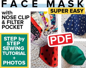 Support Ukraine! Fase Mask Pattern, 3 sizes Face Mask PDF Pattern, DIY Sewing, Face Mask Sewing Pattern PDF, Fase Mask Pattern for Beginners