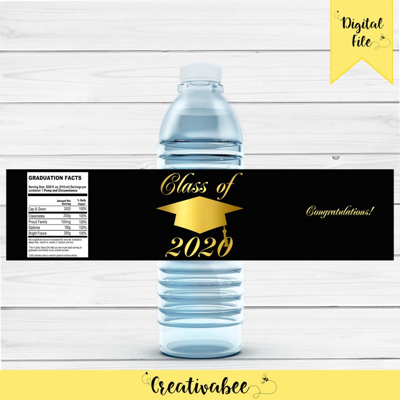 graduation party water bottle label printable graduation