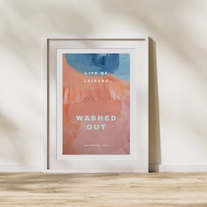Washed Out Music Poster - chillwave poster art - shoegaze poster - dream pop poster - wall art for vinyl lovers - abstract painting wall art