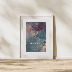 Mogwai Poster - Happy Songs album - post-rock poster - postrock poster - wall art for vinyl lovers - shoegaze