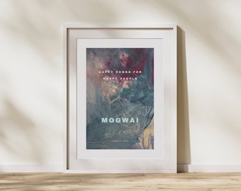Mogwai Poster - Álbum Happy Songs - póster post-rock - póster postrock - arte mural para los amantes del vinilo - shoegaze