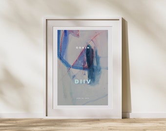 Póster del álbum DIIV - Oshin de Diiv - Póster shoegaze - Póster dream pop - Arte mural para amantes del vinilo - Arte indie rock