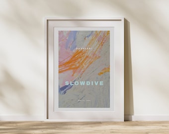 Cartel de Slowdive Souvlaki - arte de música minimalista - cartel de shoegaze - cartel pop de ensueño - arte de pared para amantes del vinilo - arte de pared de pintura abstracta
