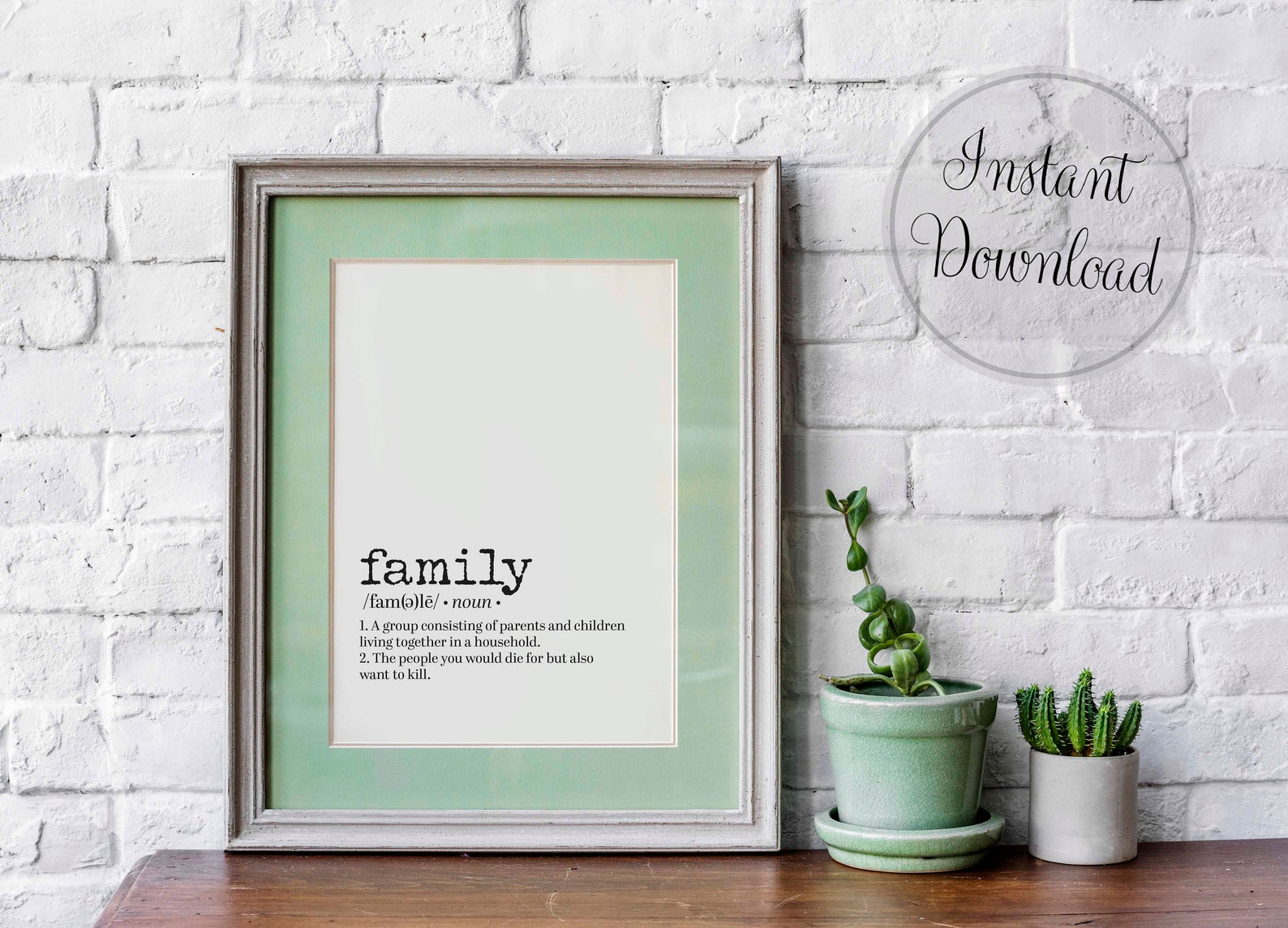 Family Definition Wall Art Instant Download Printable Etsy