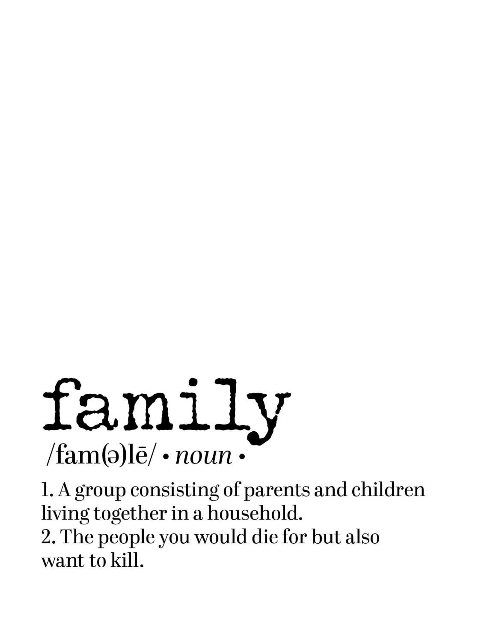 Family Definition Wall Art Instant Download Printable Etsy