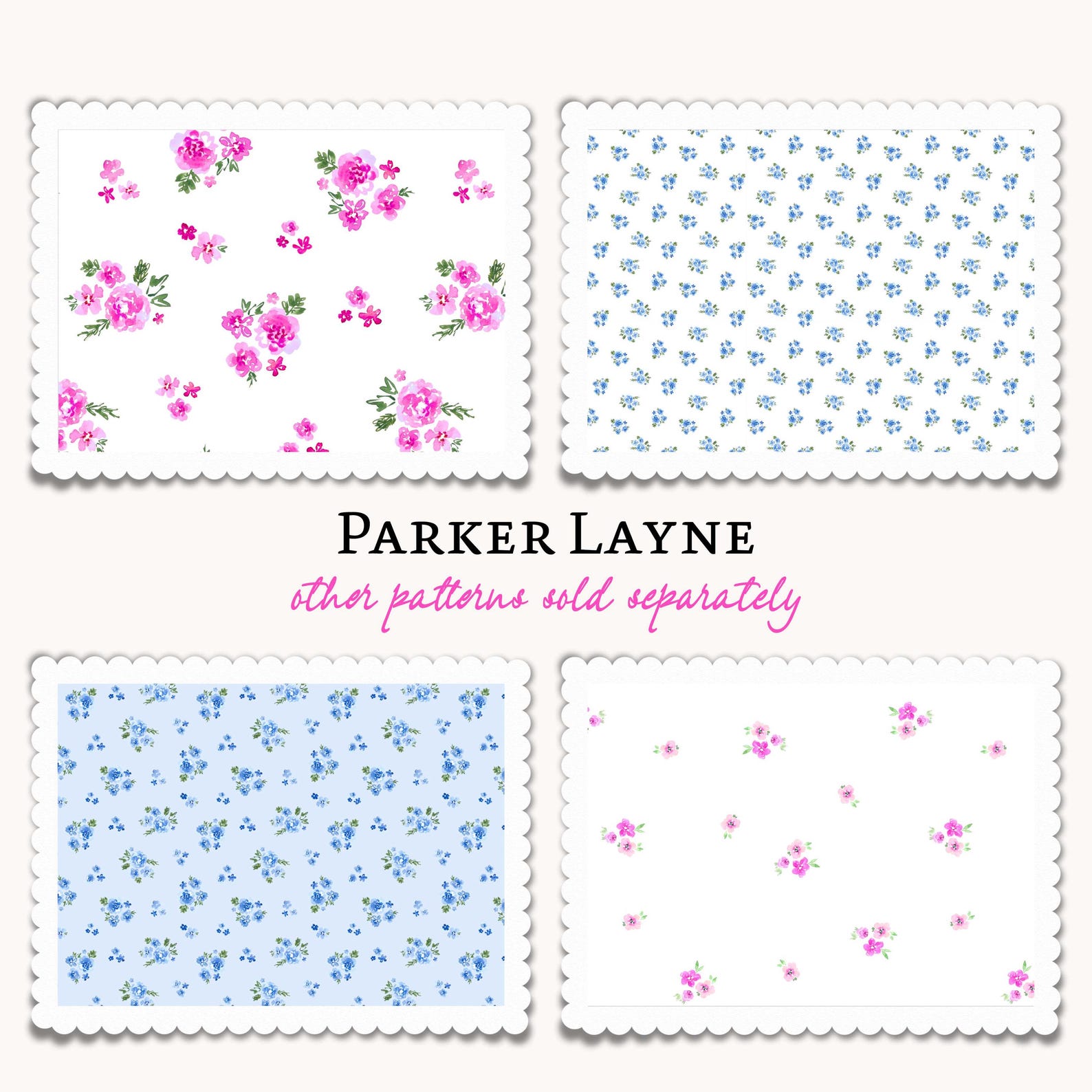 4th of July Ditsy Floral Seamless Pattern: Red, White & Blue Watercolor ...