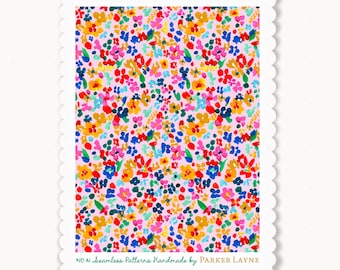Verspielte Wildblumen Muster: Gouache Floral Fabric File (Digitaler Download)