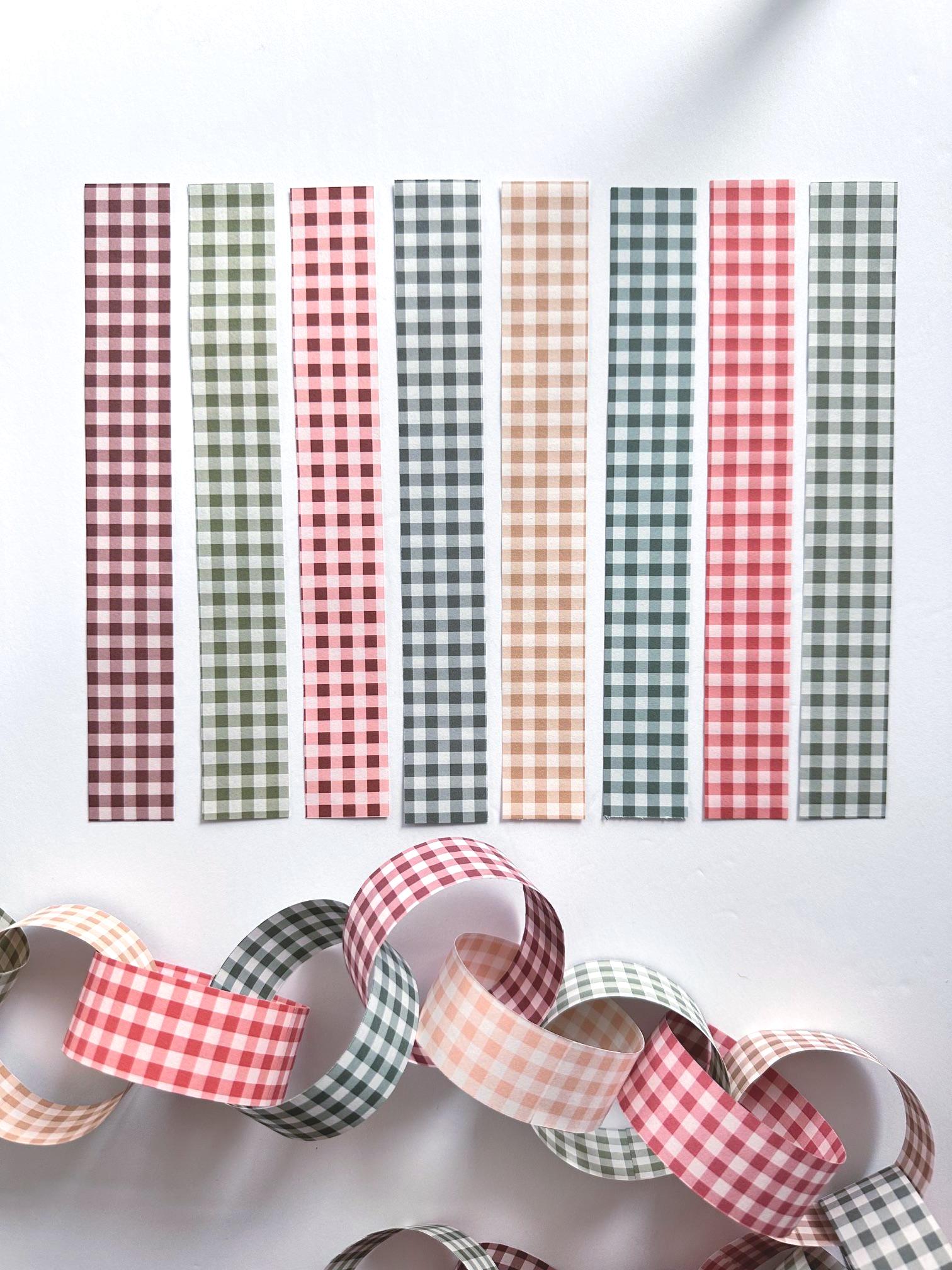 Paper Chain Kit, DIY Holiday Garland, Gingham Craft Decoration, Little ...