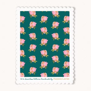 Akvarell vintageros sömlöst mönster: Smaragdgrön blommig (digital kommersiell licens)