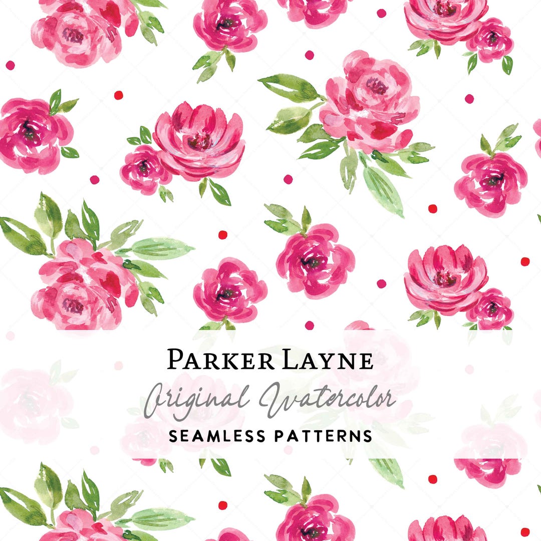 Watercolor Roses & Peonies Seamless Pattern: Vintage Floral (digital ...