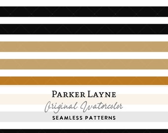 Boho Striped Halloween Seamless Pattern Spooky Matches Daisy Black Rust Watercolor Wildflowers Fall Botanical | Digital Commercial License