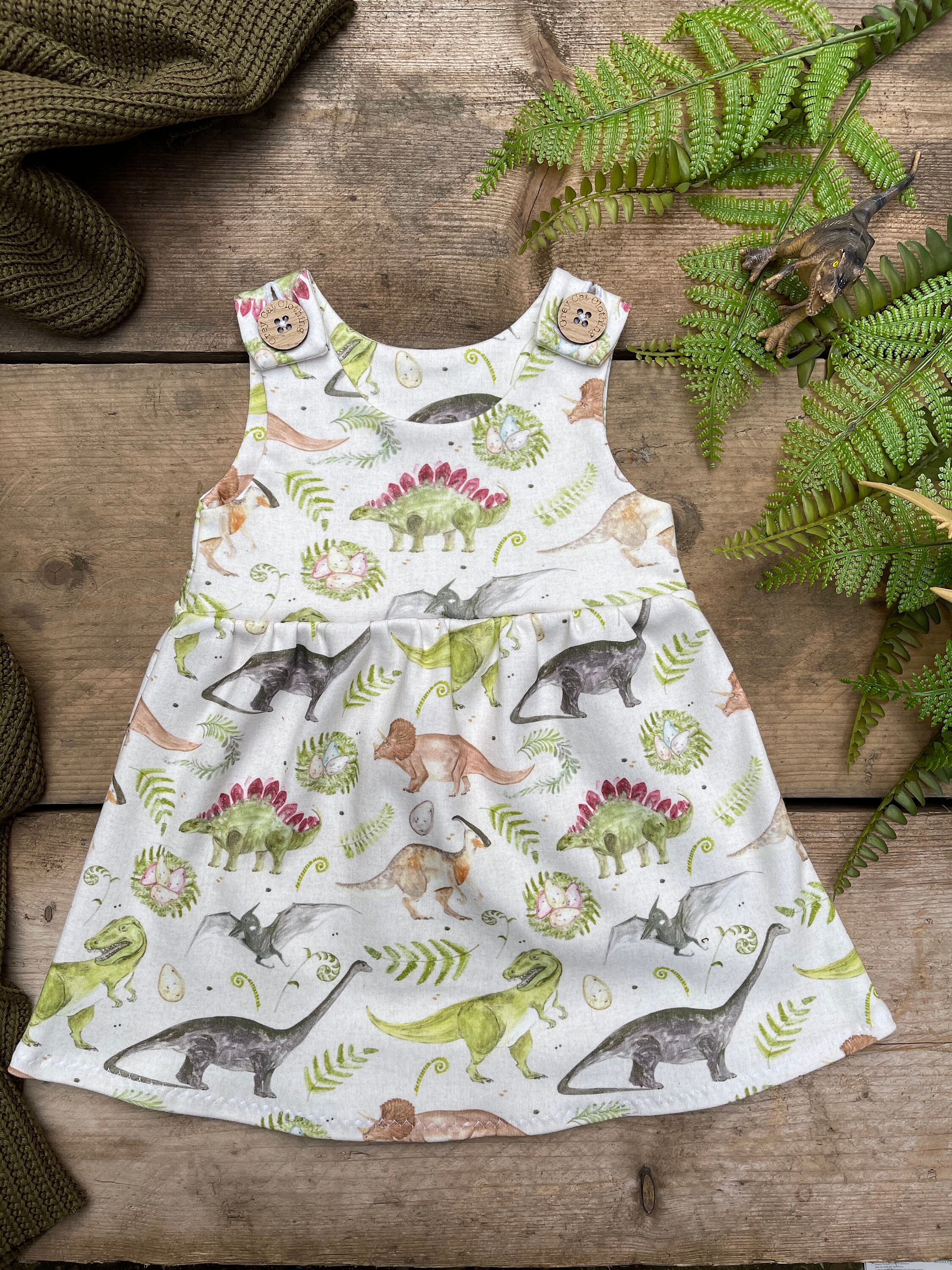 Hatoys Toddler Infant Baby Girls Halter Dinosaur Print Dresses Clothing Outfits 