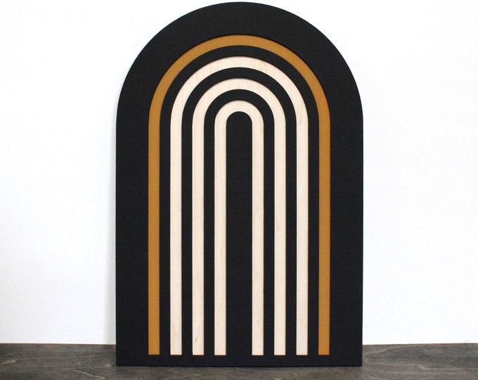 Minimal Arch Colorblock Wood Sign - Etsy